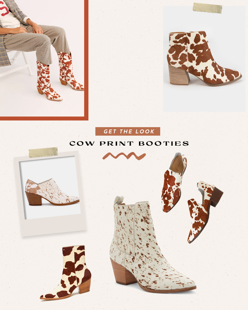 Cow print clearance ankle boots